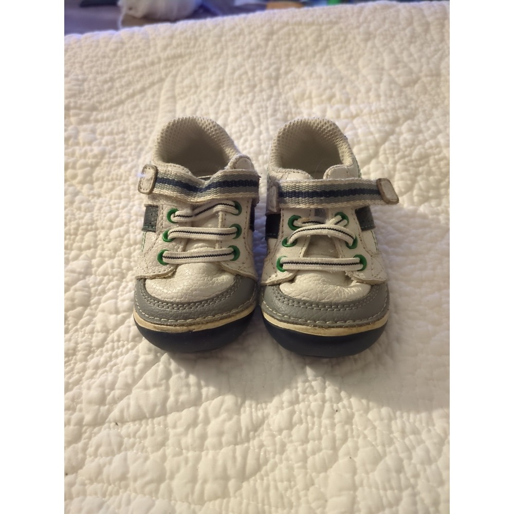 Stride Rite Artie Toddler Boy Size 3M Sneakers White‎ Leather